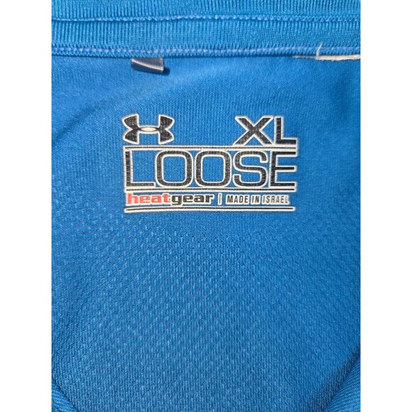 Under Armour Mens Heatgear Polo XL Loose Fit Blue Stripe Design - Picture 5 of 9